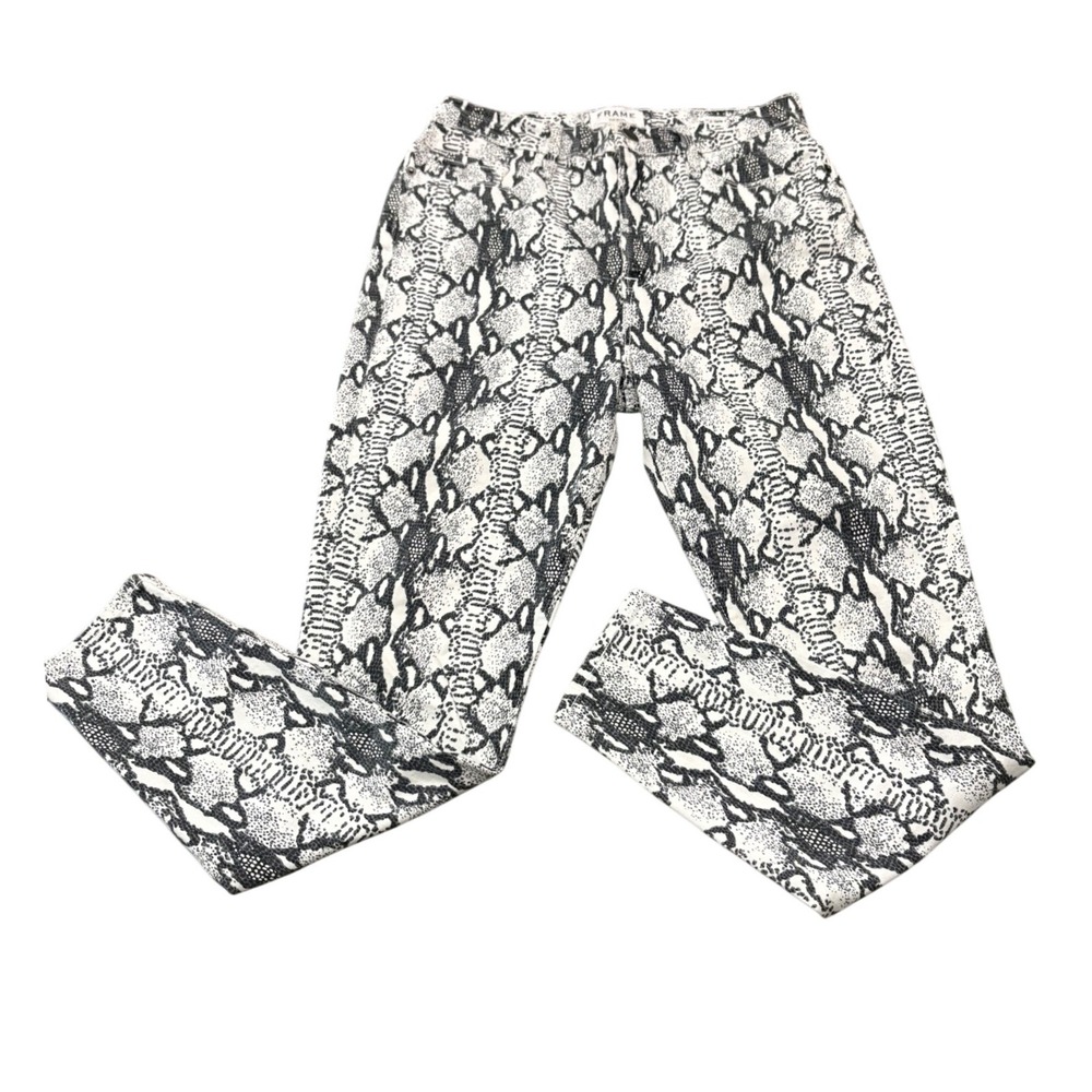 FRAME Ali High Rise Cigarette Snake Print Jeans Women's 27 Stretch Denim Pants